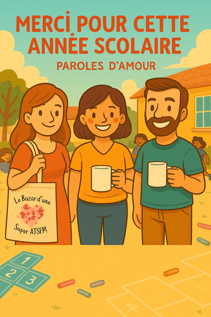 Affiche pour la fête de fin d'année scolaire pour le site paroles d'amour