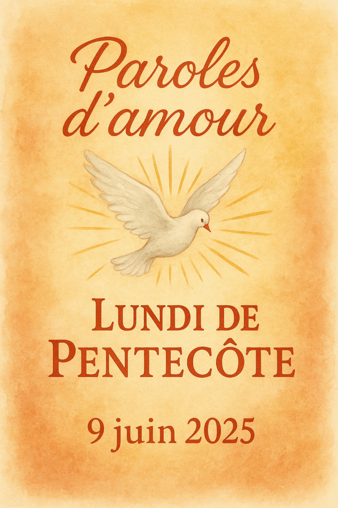 Affiche pour le lundi de pentecôte avec la date par paroles d'amour